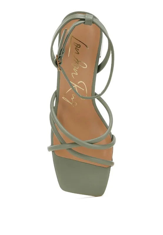 Alyona Low Block Heel Strappy Sandals