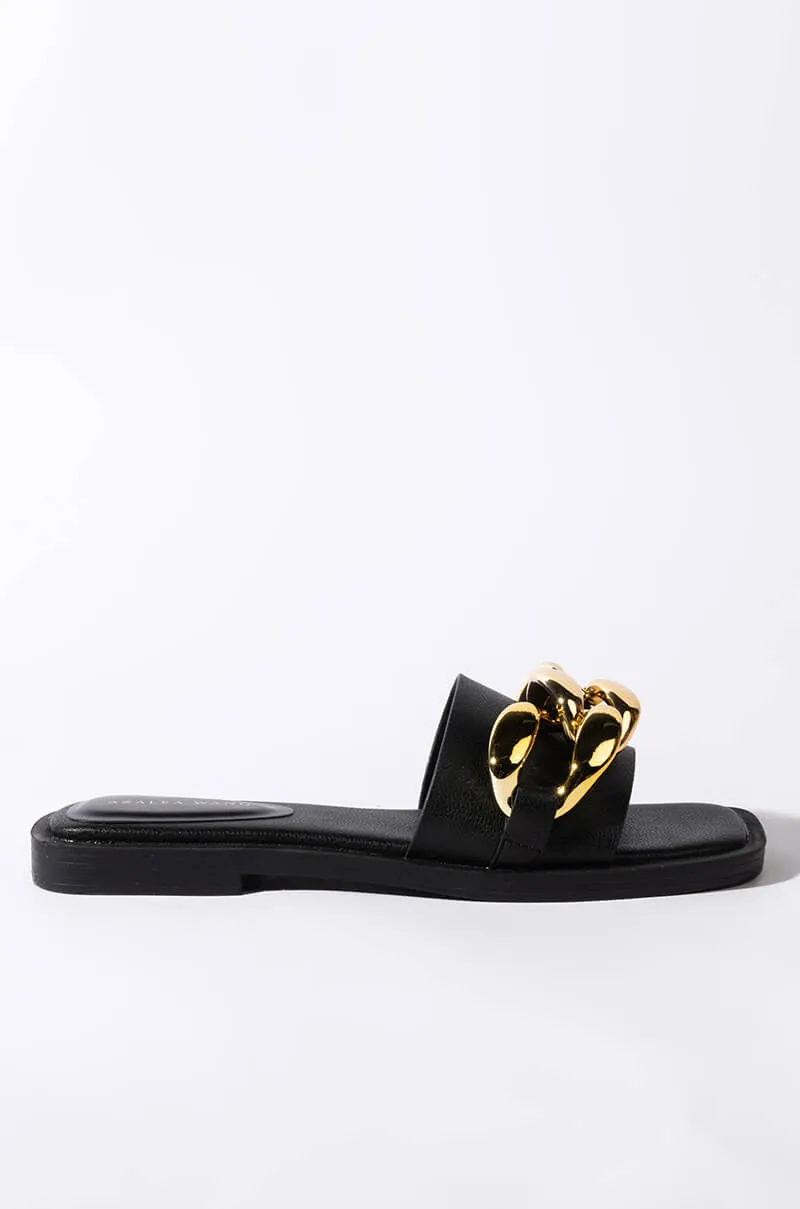 AZALEA WANG ALL DAY LONG FLAT SANDAL IN BLACK