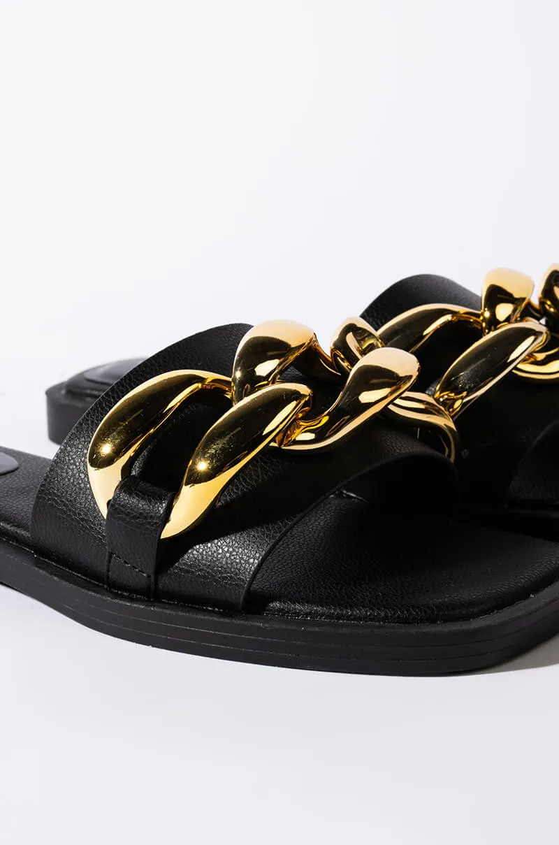 AZALEA WANG ALL DAY LONG FLAT SANDAL IN BLACK