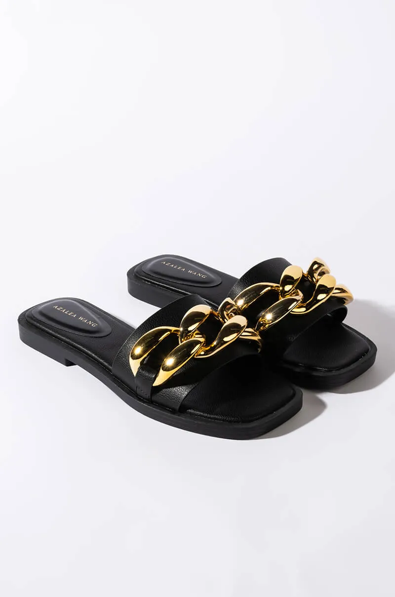 AZALEA WANG ALL DAY LONG FLAT SANDAL IN BLACK