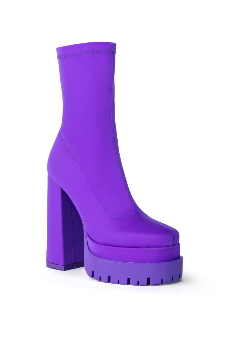 AZALEA WANG ICING MONOCHROME PURPLE CHUNKY BOOTIE