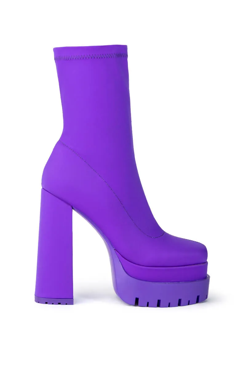 AZALEA WANG ICING MONOCHROME PURPLE CHUNKY BOOTIE