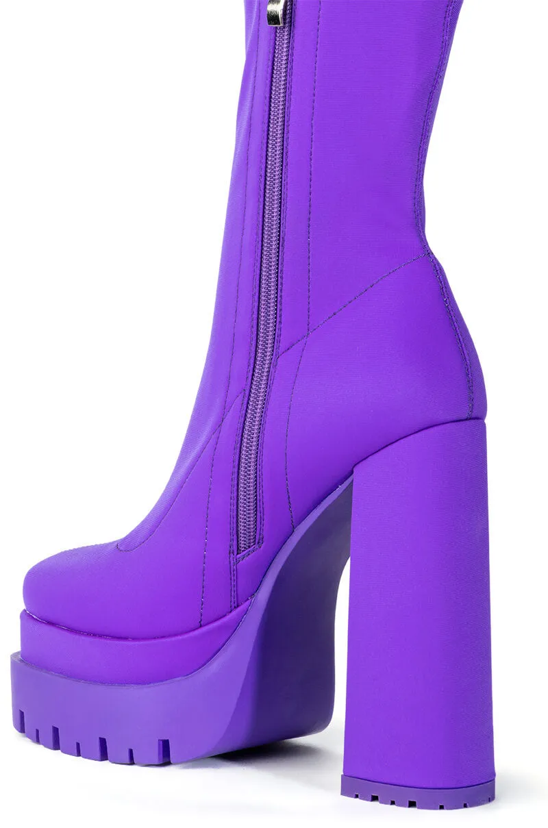 AZALEA WANG ICING MONOCHROME PURPLE CHUNKY BOOTIE