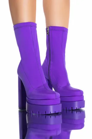 AZALEA WANG ICING MONOCHROME PURPLE CHUNKY BOOTIE