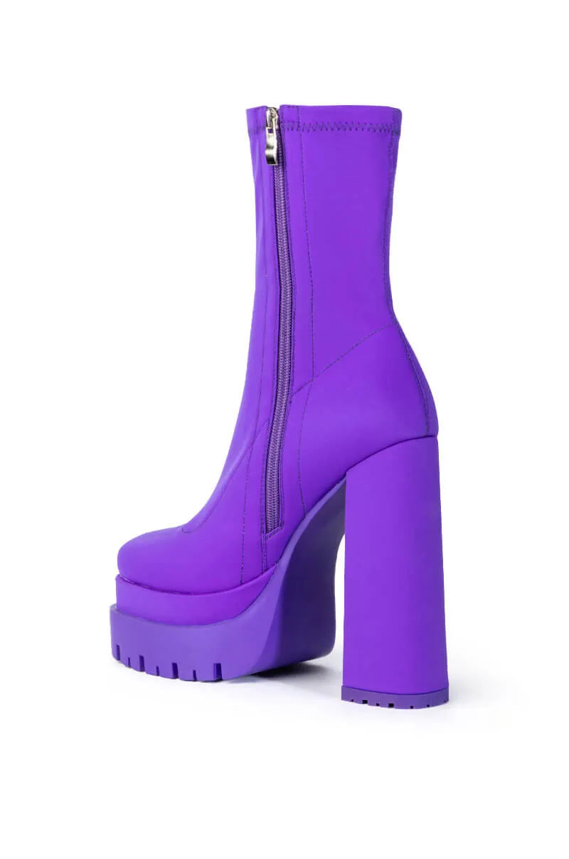 AZALEA WANG ICING MONOCHROME PURPLE CHUNKY BOOTIE