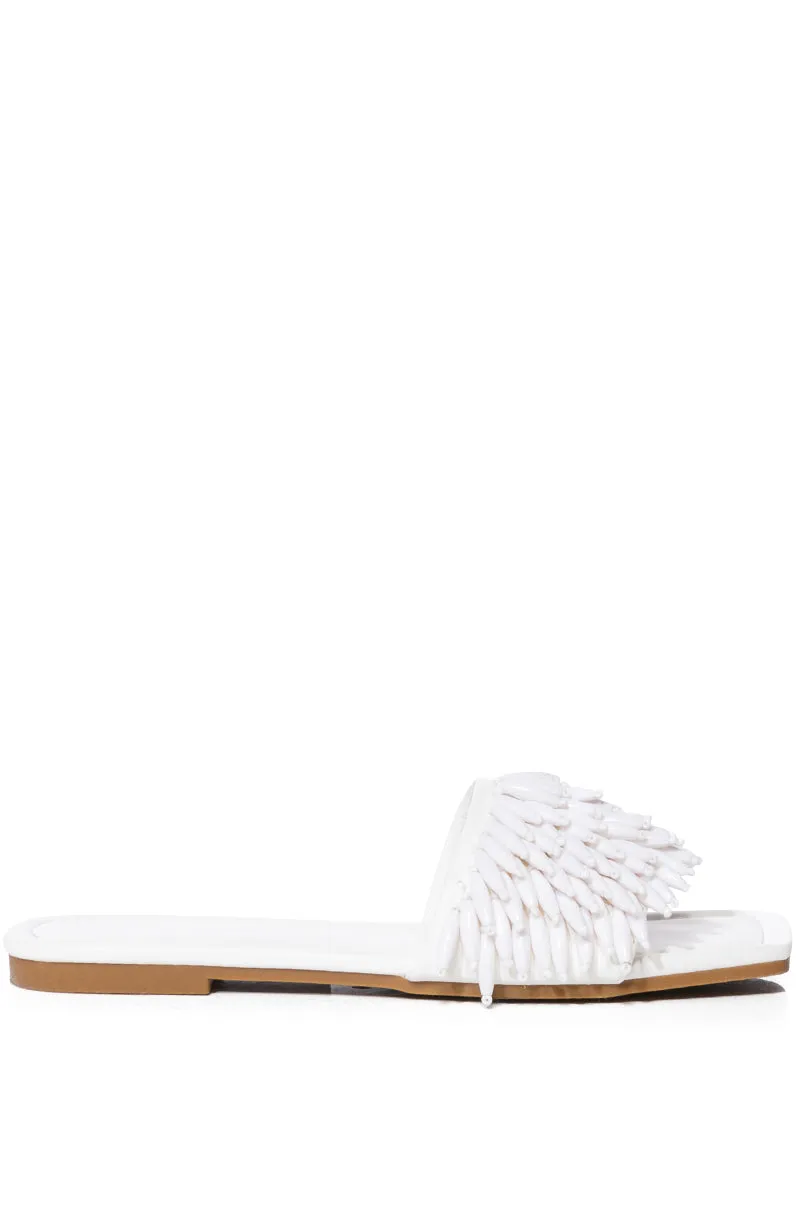 AZALEA WANG KIERA EMBELLISHED FLAT SANDAL