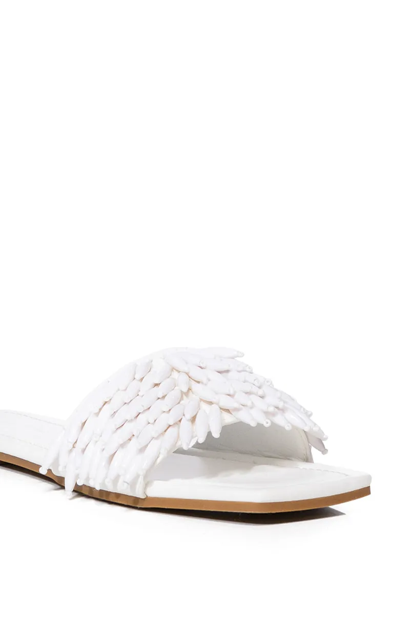 AZALEA WANG KIERA EMBELLISHED FLAT SANDAL