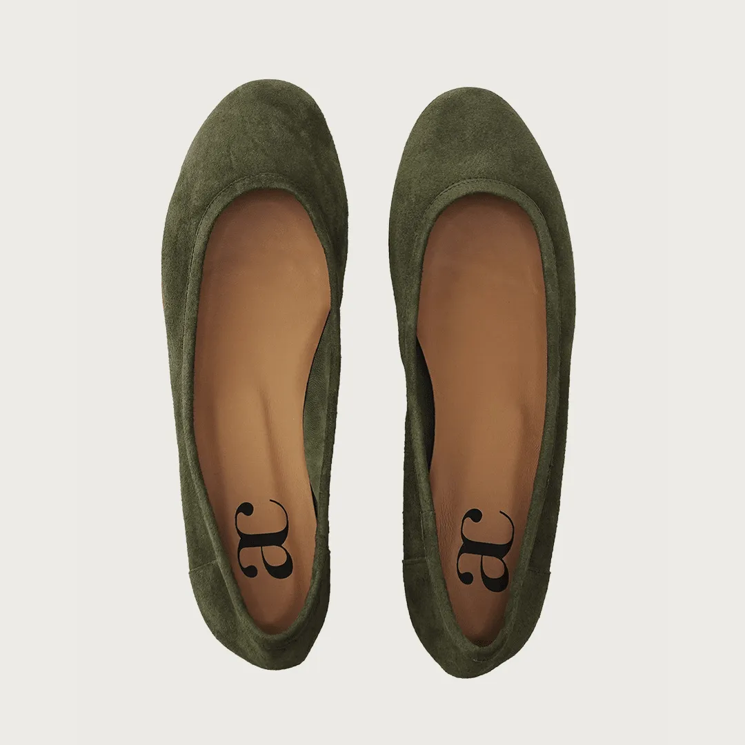 BAMBOLINA MILITARY GREEN SUEDE