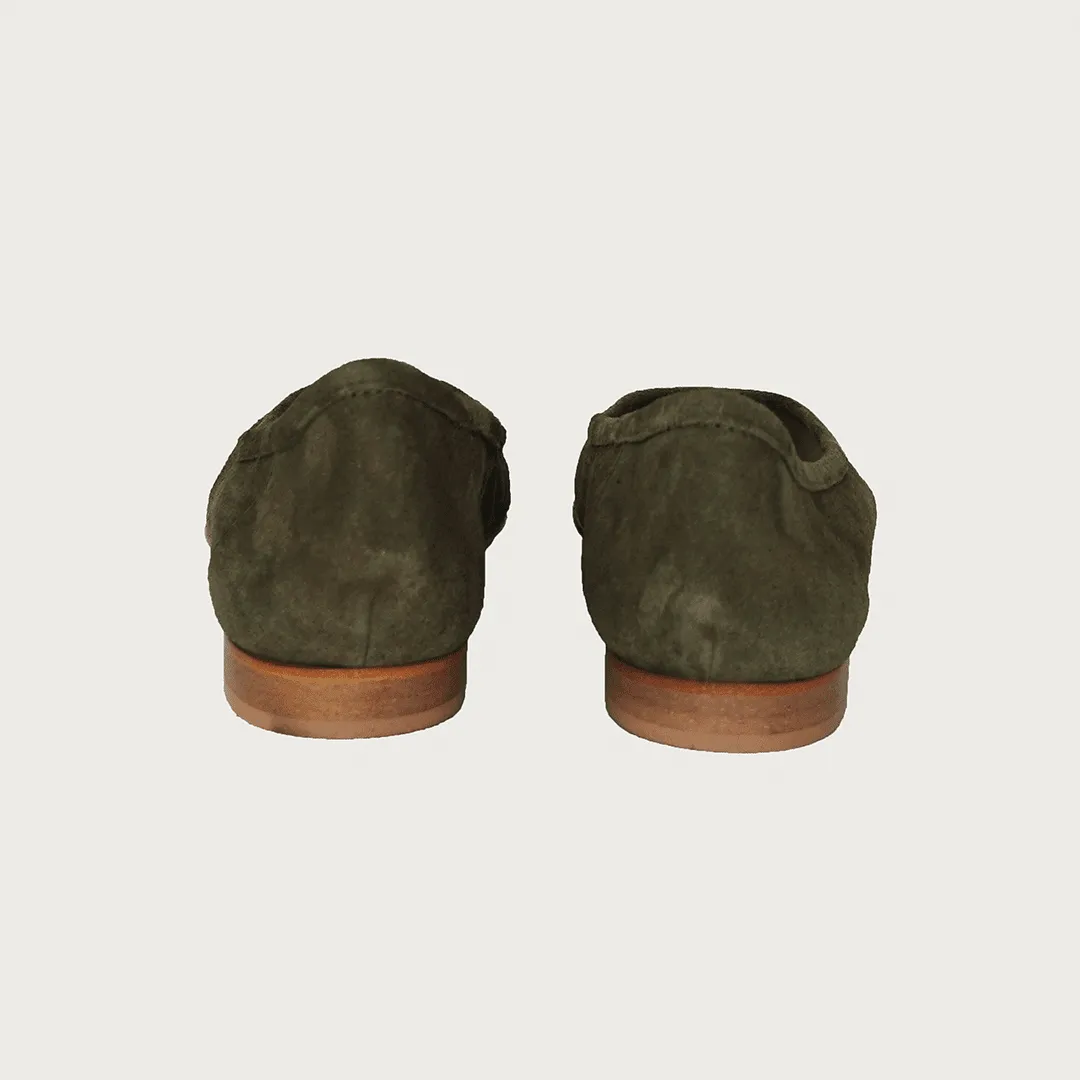 BAMBOLINA MILITARY GREEN SUEDE