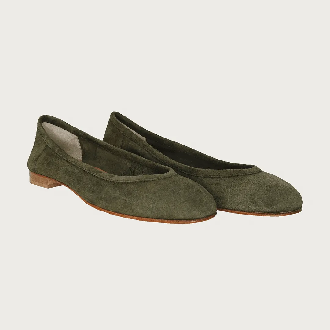 BAMBOLINA MILITARY GREEN SUEDE