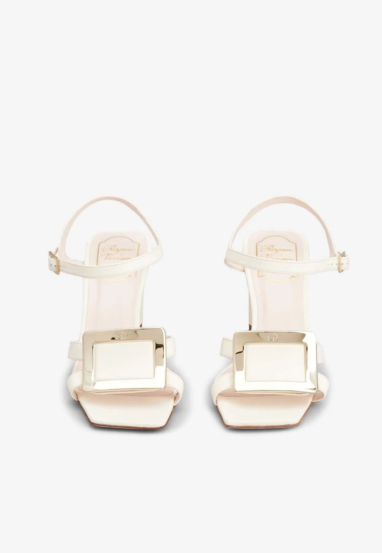 Belle Vivier 75 Metal Buckle Sandals in Nappa Leather