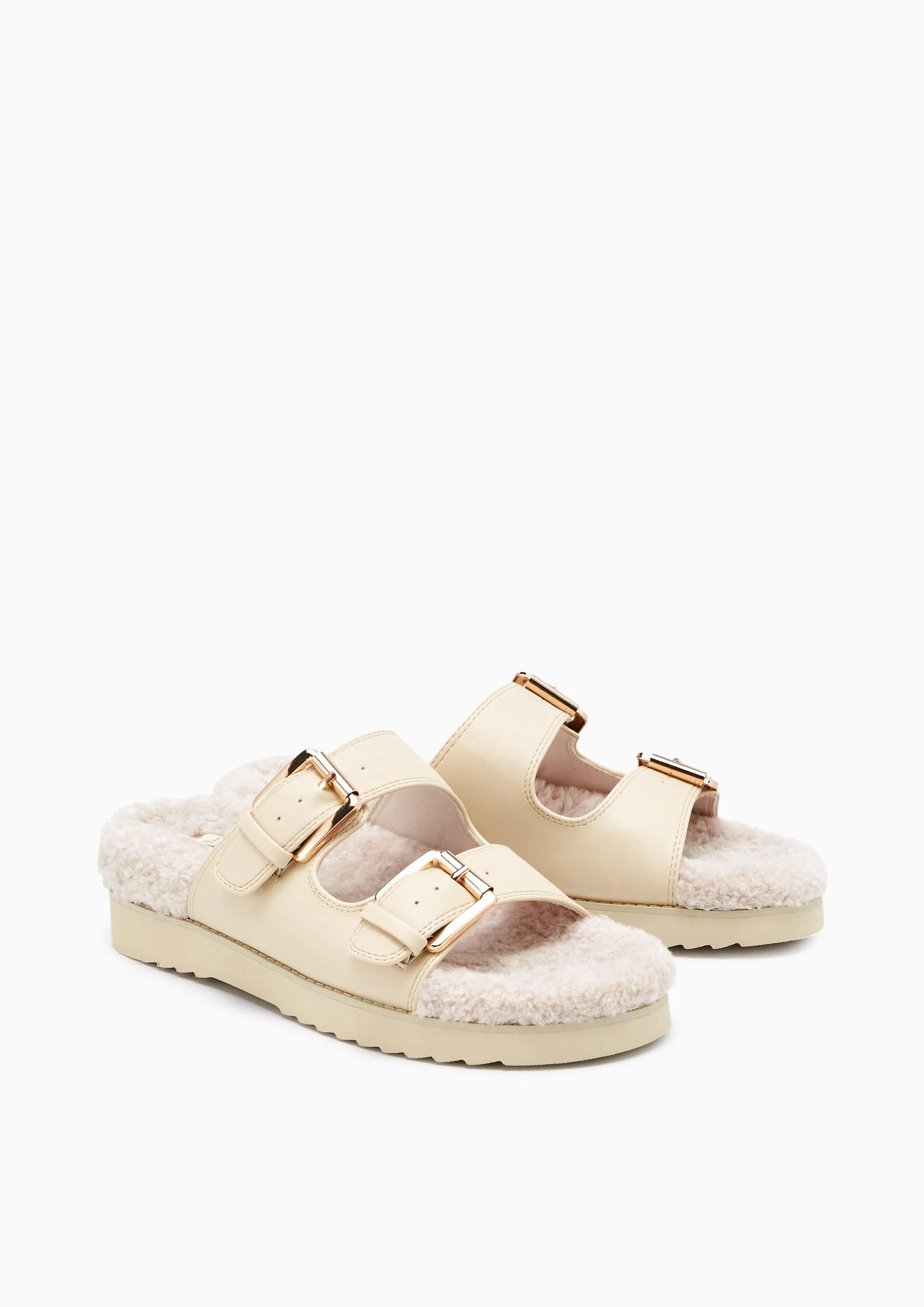 Bizzy Flat Sandals Ivory