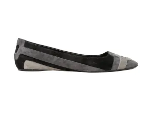 Black & Grey Roger Vivier Suede Ballet Flats Size 39