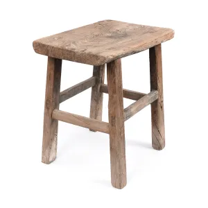 Bleached Elm Farmers Milking Stool - 19th Century