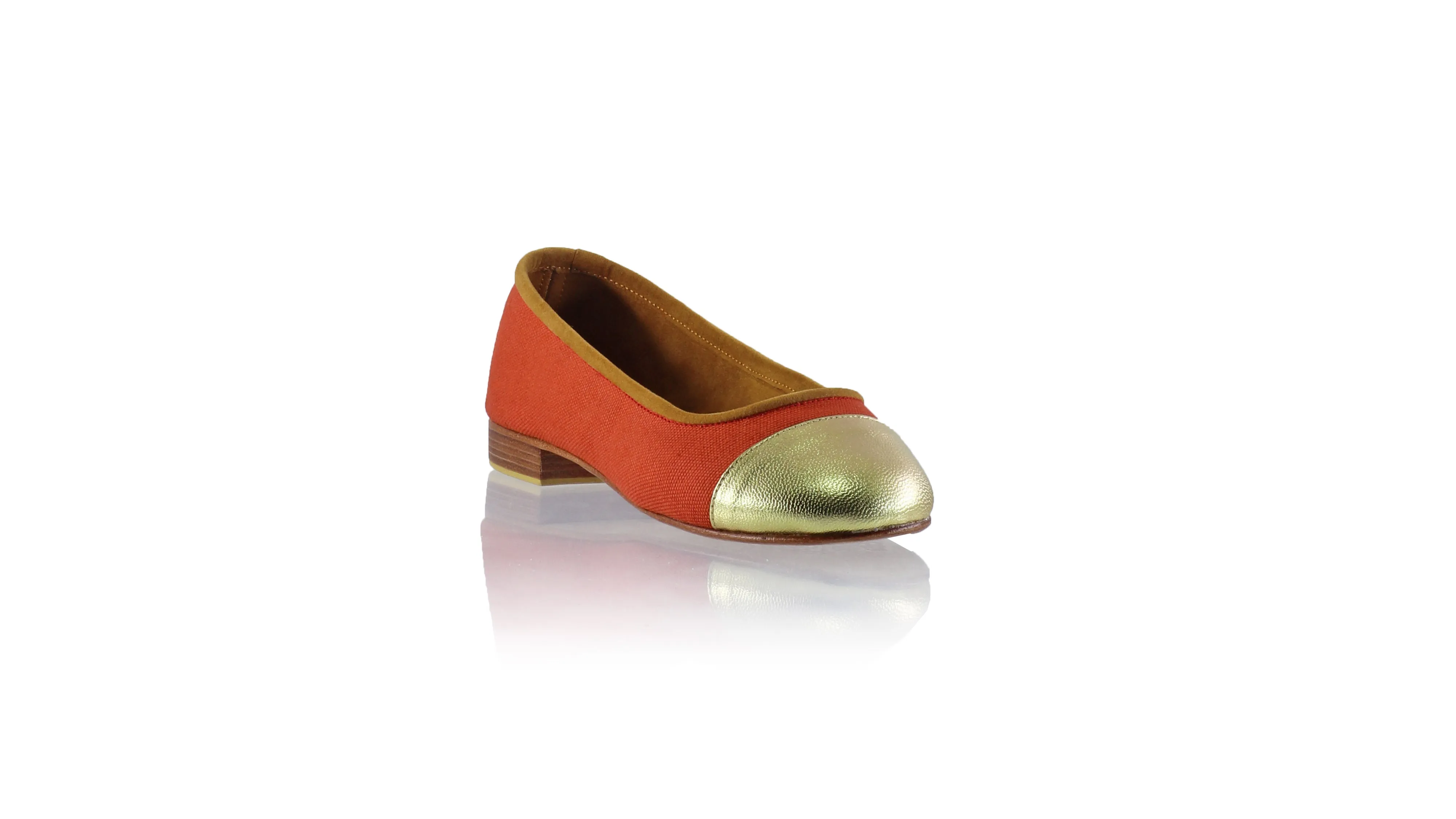 Bonnie 20mm Ballet - Orange Canvas & Gold Leather