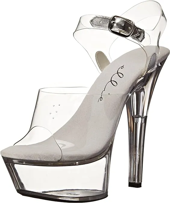 Brook-601 Clear 6" Heel Sandals