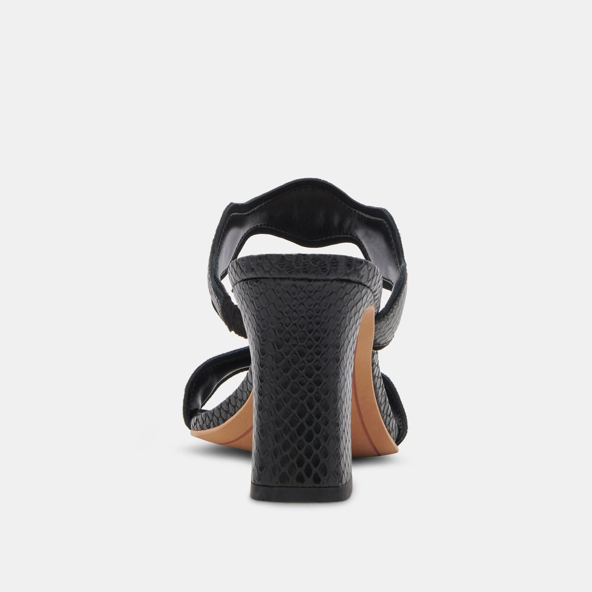 Dolce Vita Ilva Heels in Onyx Embossed Leather