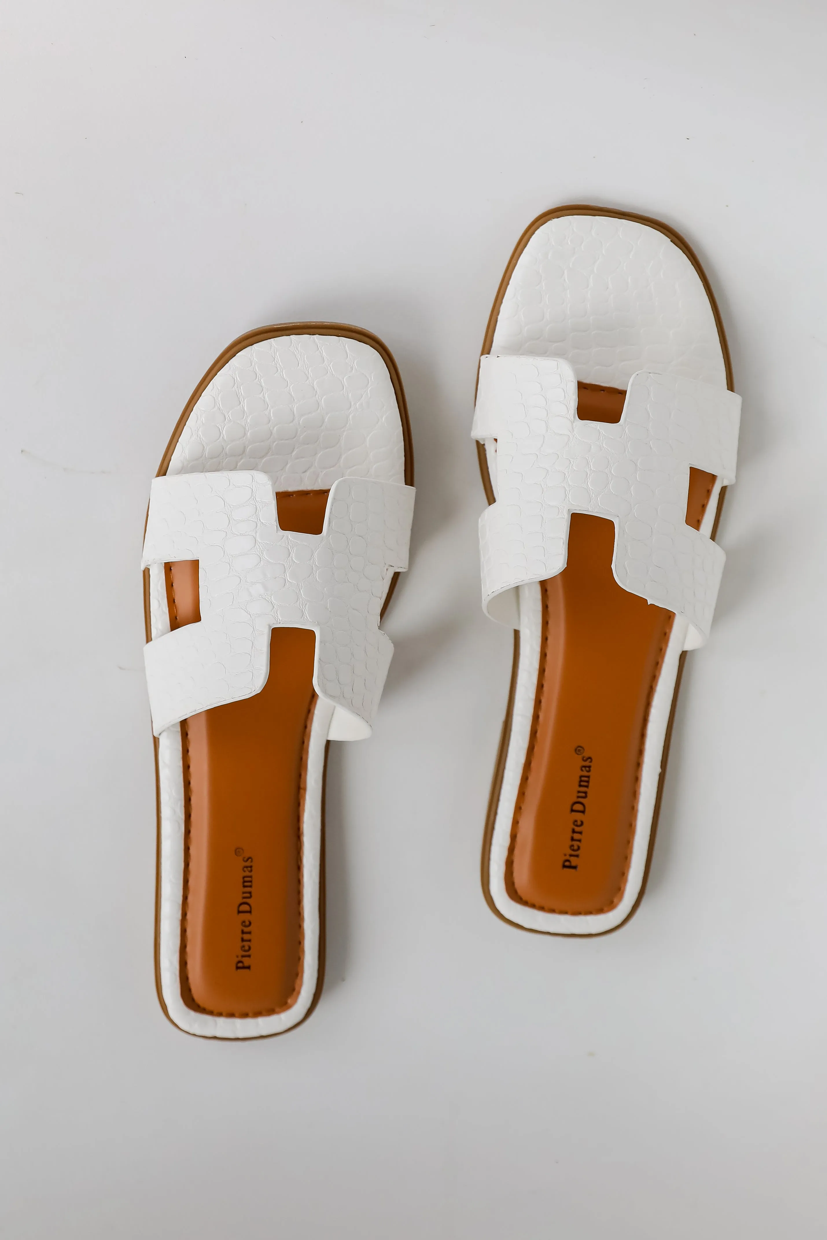 FINAL SALE - Take The Chance White Slide Sandals