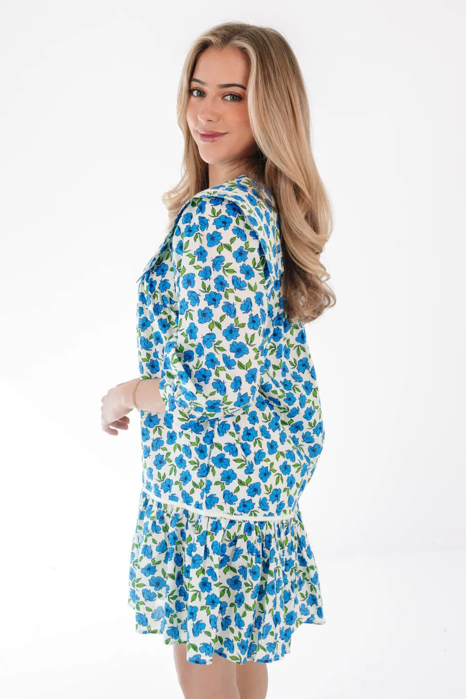 Flower Picking Dress - Blue