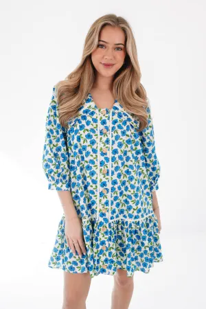 Flower Picking Dress - Blue