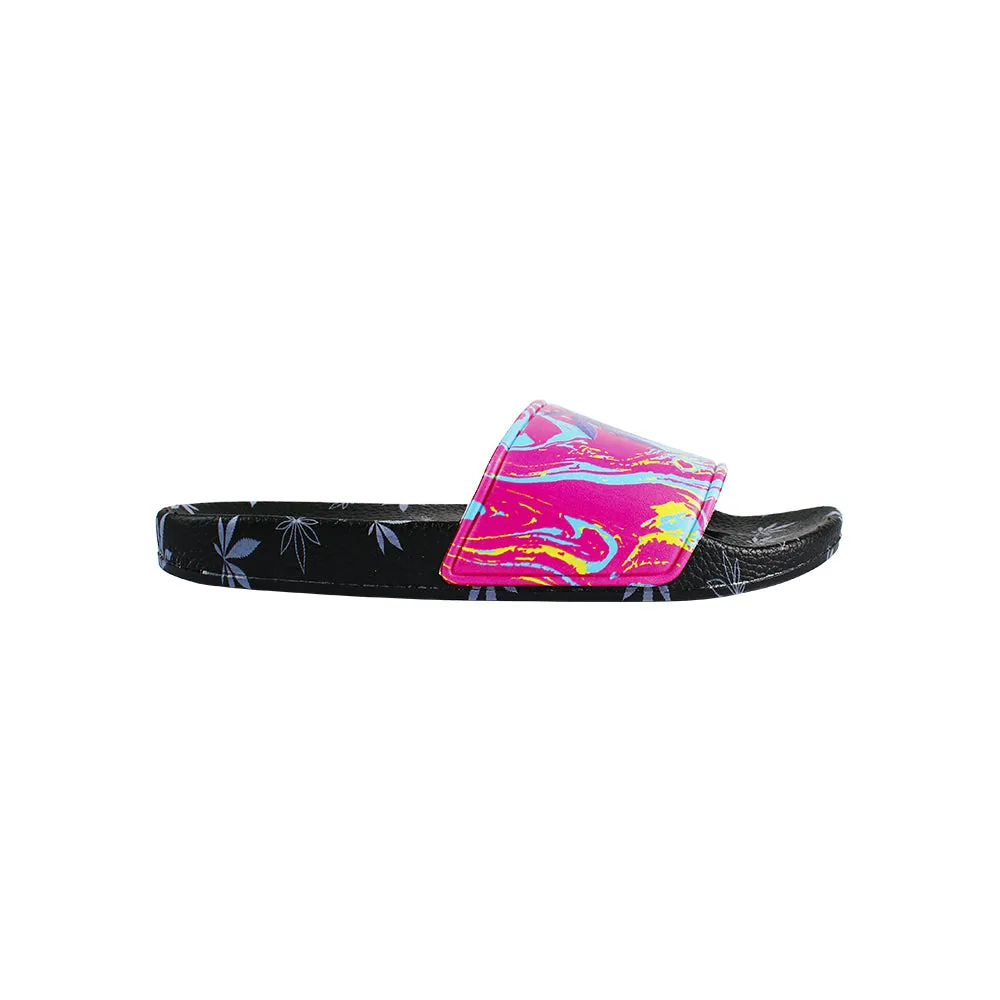 Himpy Slides - Womens Purple Lemonade Black Sandal - 1 Pair Per Pack