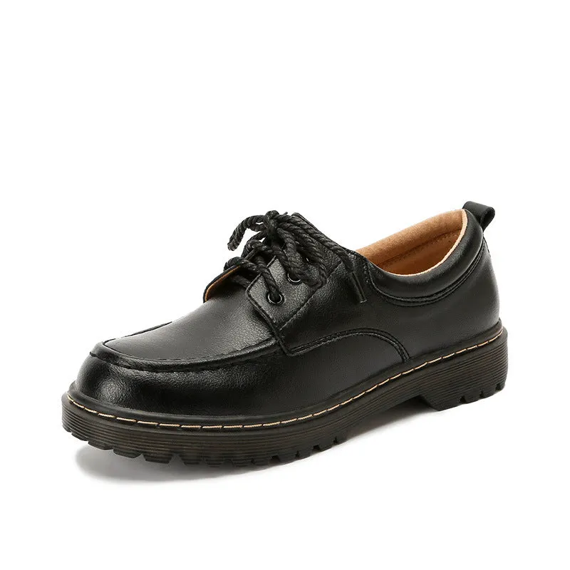 Japanese Preppy Style Retro Lace-up Loafers Women's Shoes