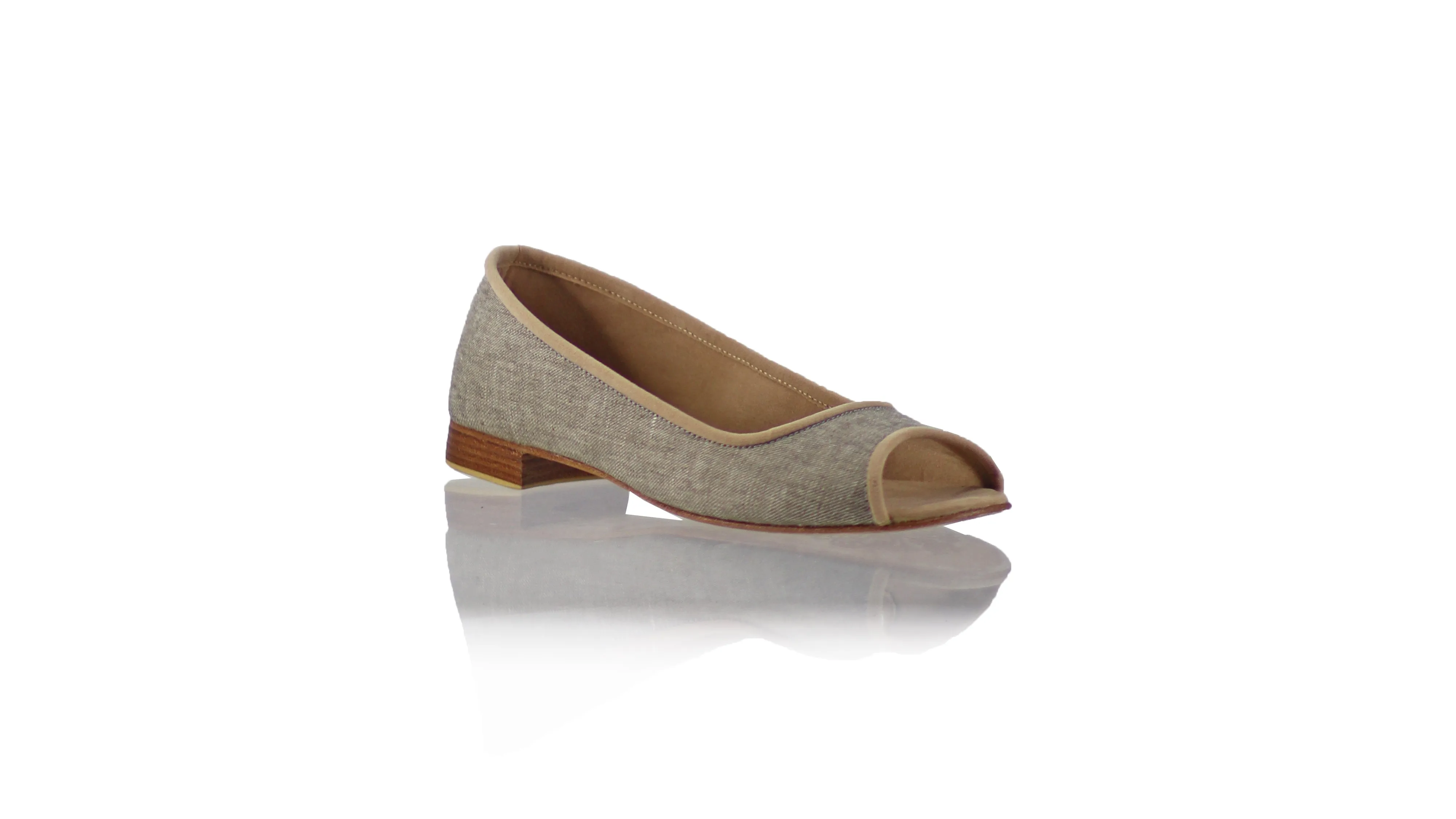 Kate Peeptoe 20mm Ballet - Taupe Linen