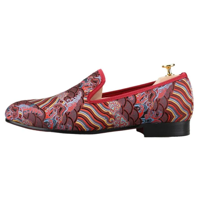 Loafer Shoes Auspicious Cloud Jacquard Men Loafers - Men Shoes