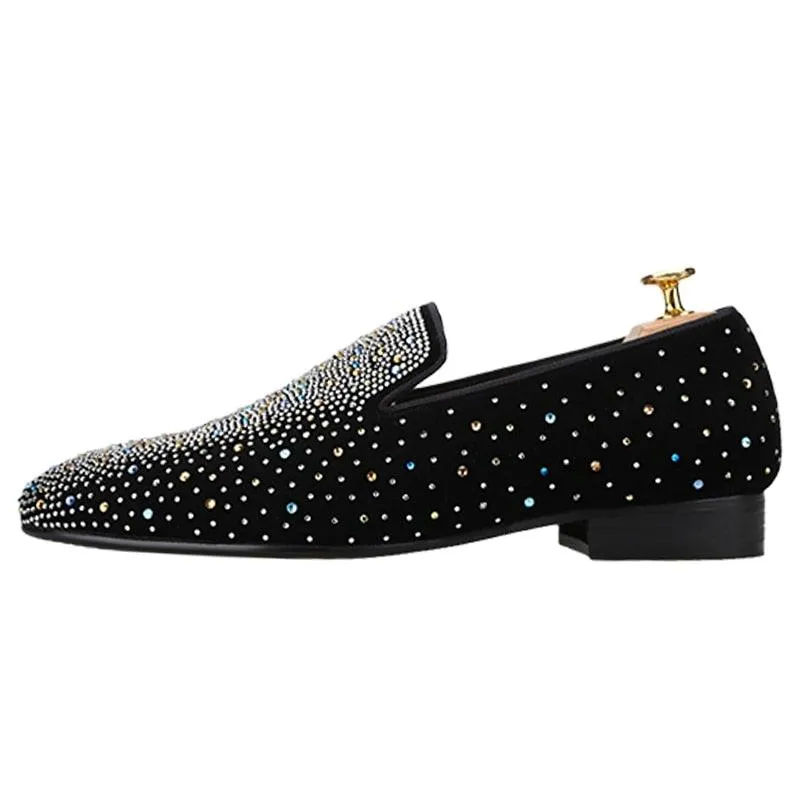 Luxurious Rhinestones Men Loafers - Men Shoes