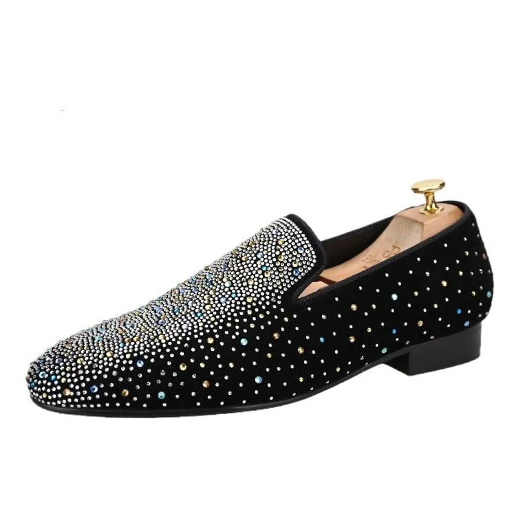 Luxurious Rhinestones Men Loafers - Men Shoes