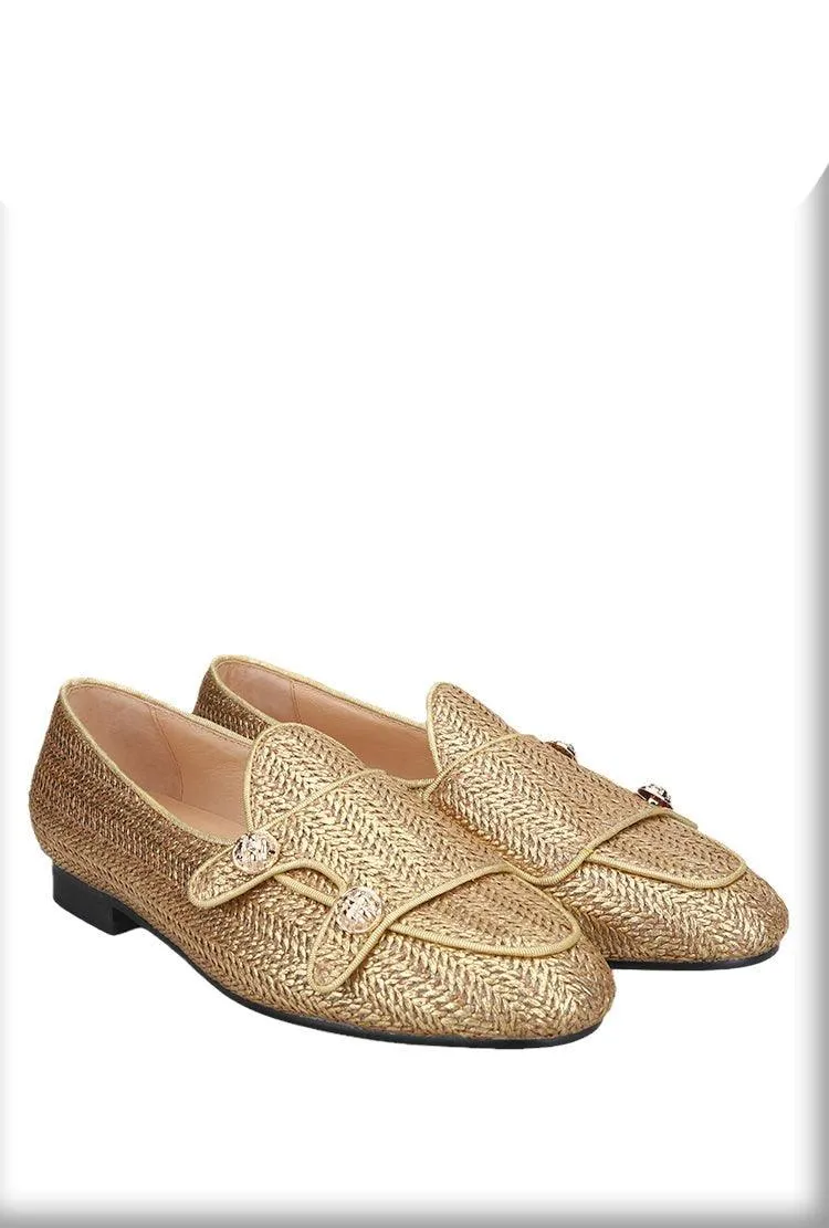 Luxury Woven Monk Strap Loafers - Men Shoes