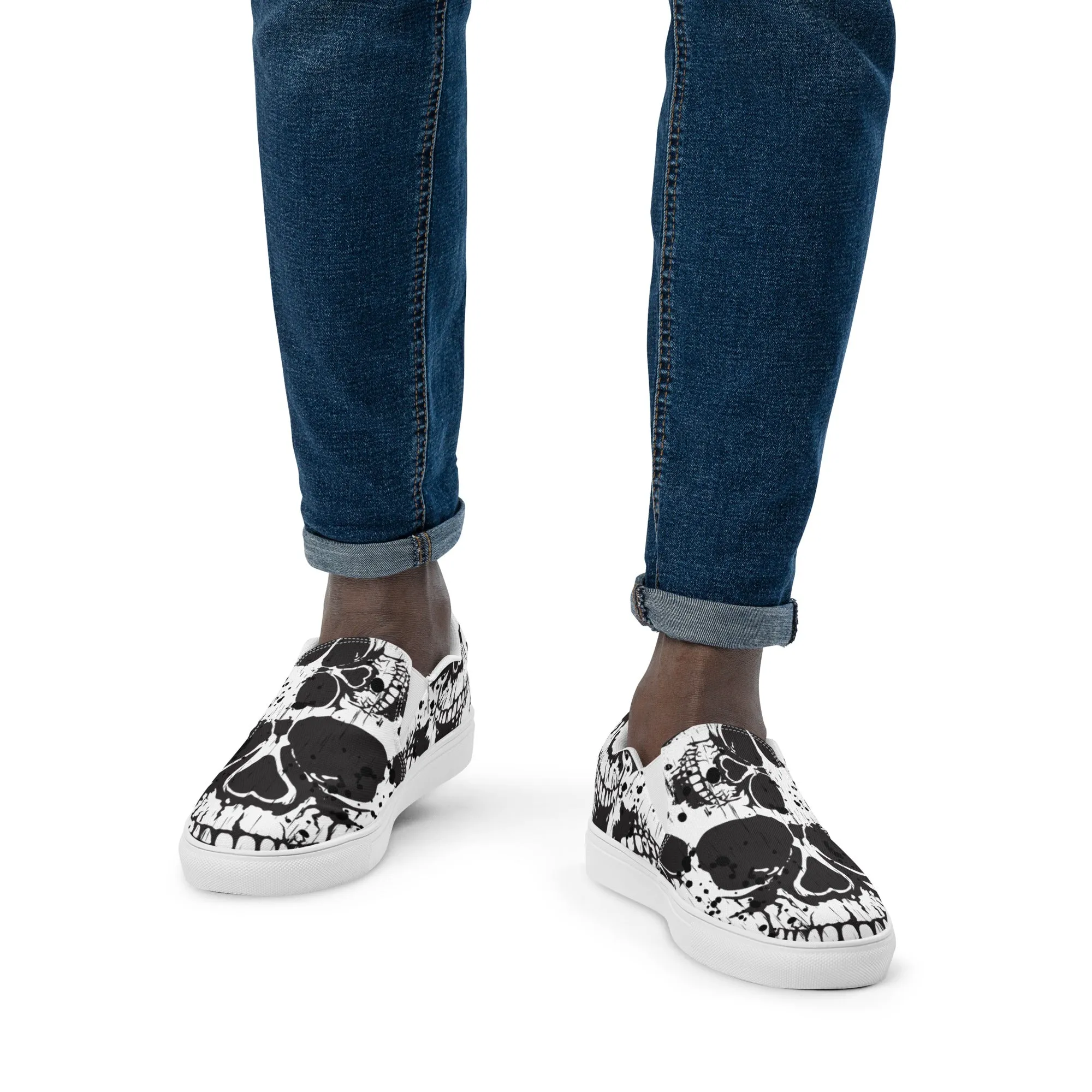 Manic Skull Men’s slip-on canvas shoes