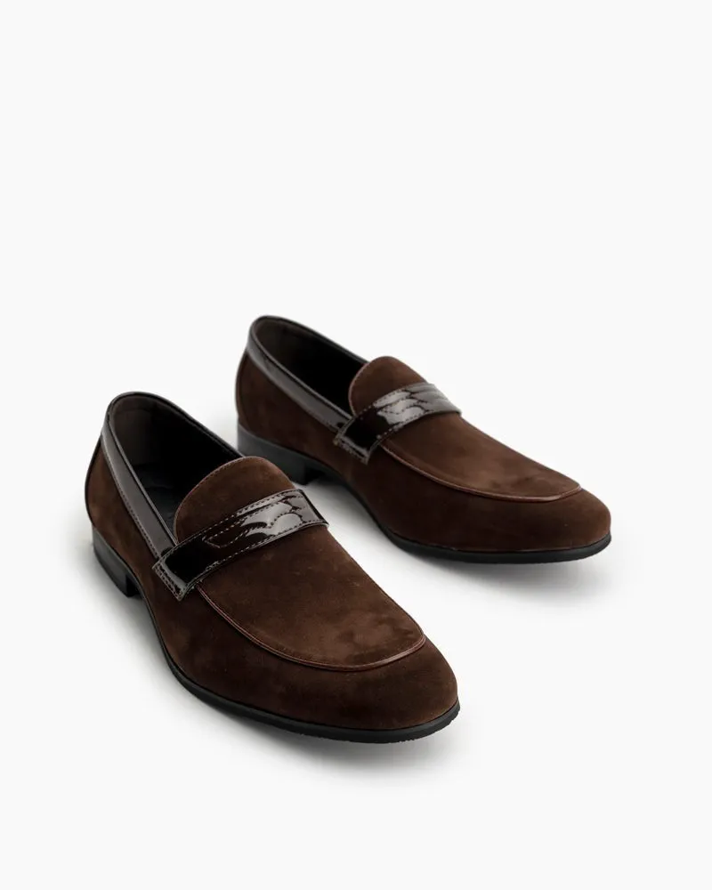 Men's Casual Suede Leather Slip On Penny Loafers