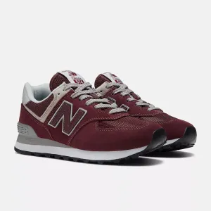 New Balance Women's 574 Classic Sneakers- Burgundy/White