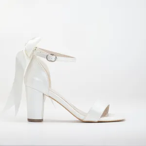 Noelle - Ivory Wedding Sandals with Ribbon