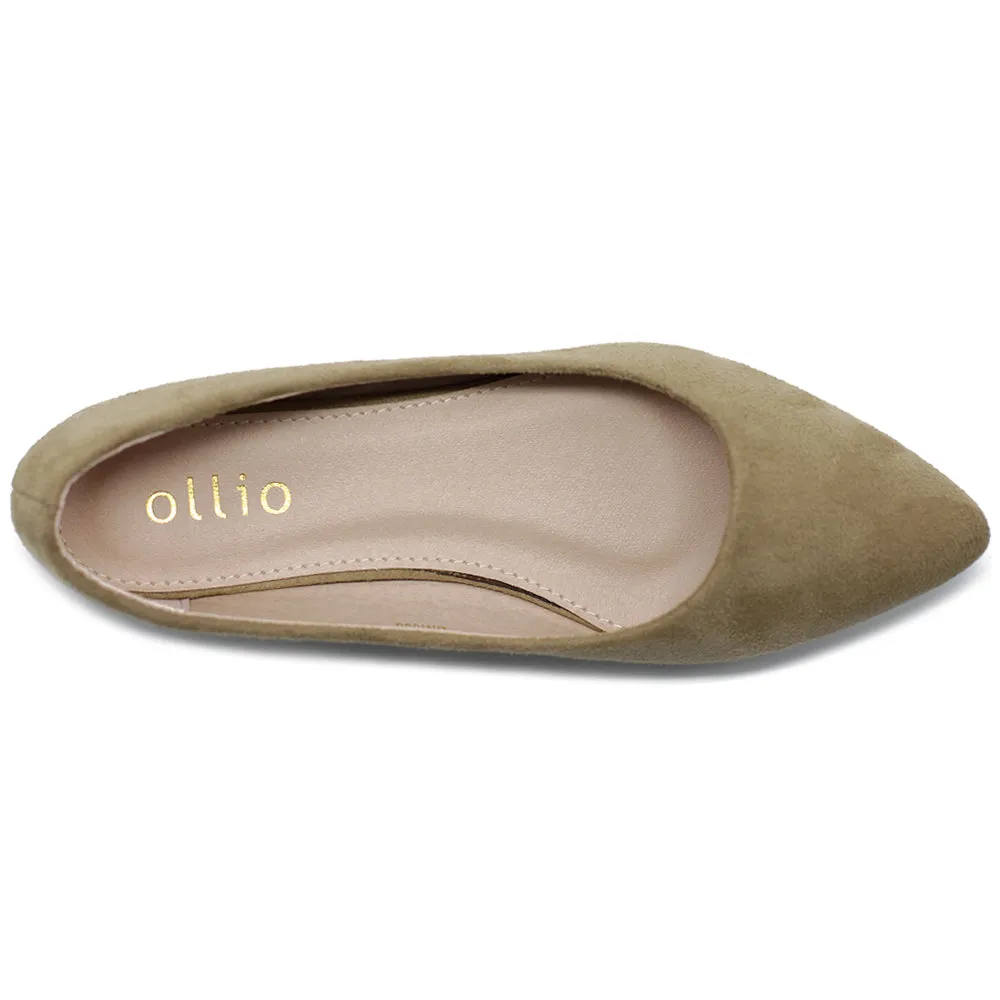 Ollio Women's Ballet Comfort Light Faux Suede Multi Color Shoe Flat (Purple, Green, Red, Beige, Blue, Mustard)