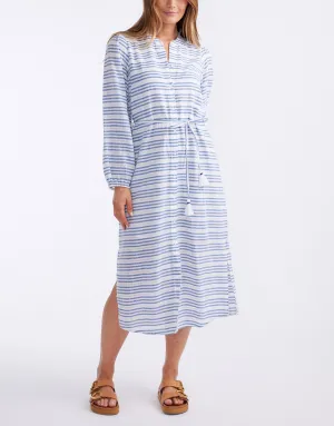 Palm Island Dress - Blue/White Stripe