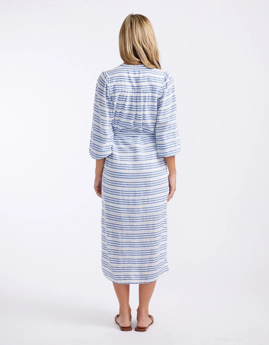 Palm Island Dress - Blue/White Stripe