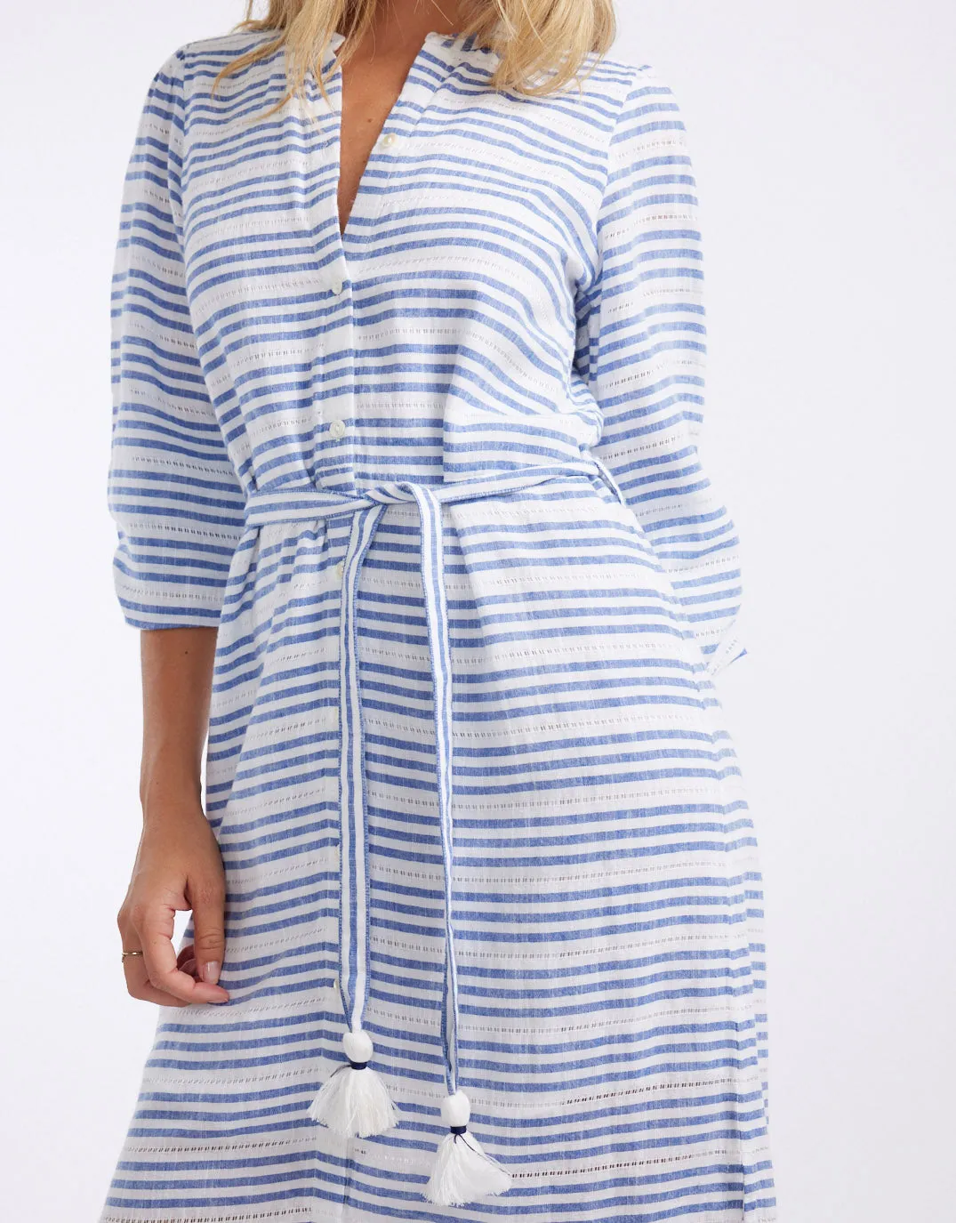 Palm Island Dress - Blue/White Stripe