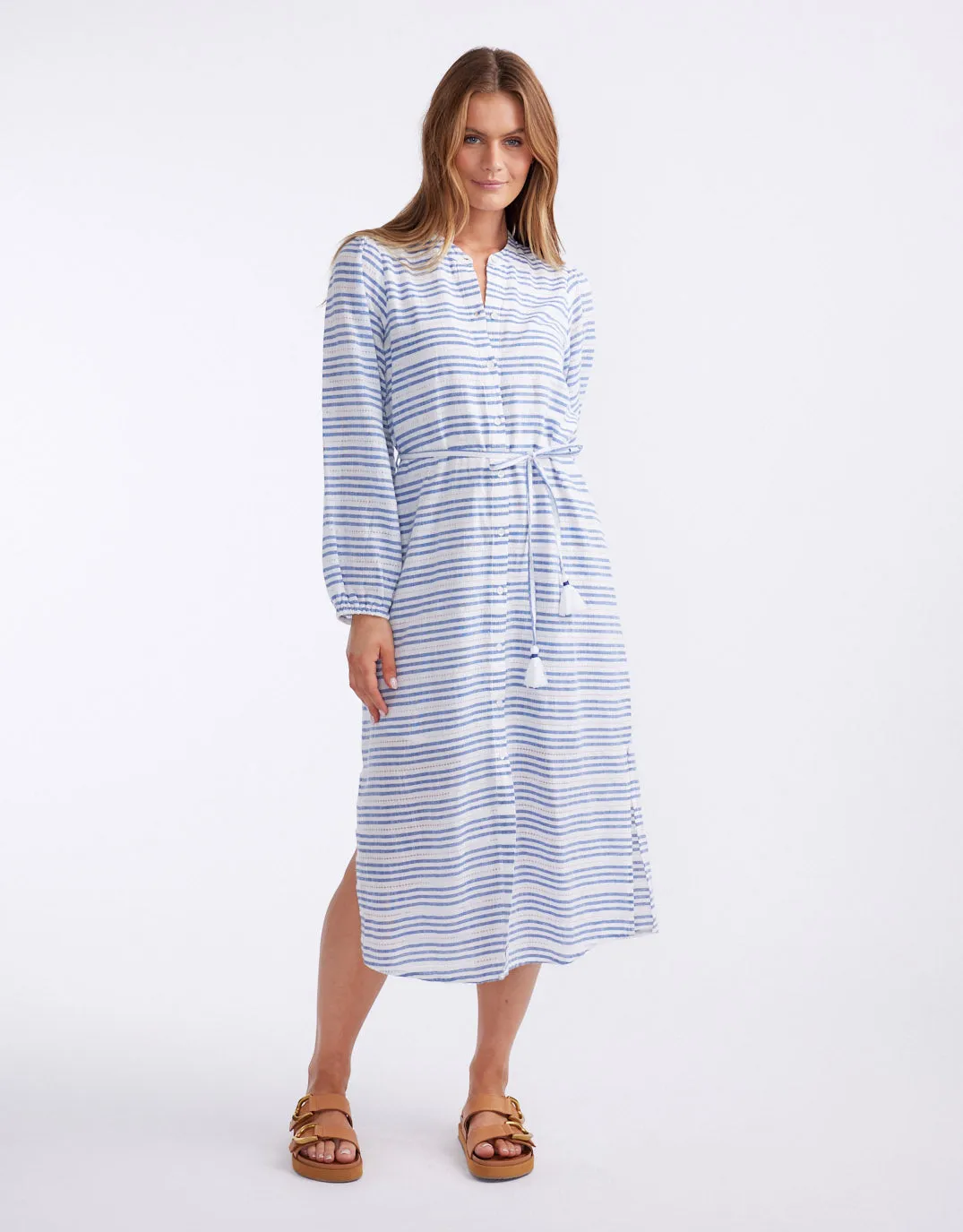 Palm Island Dress - Blue/White Stripe