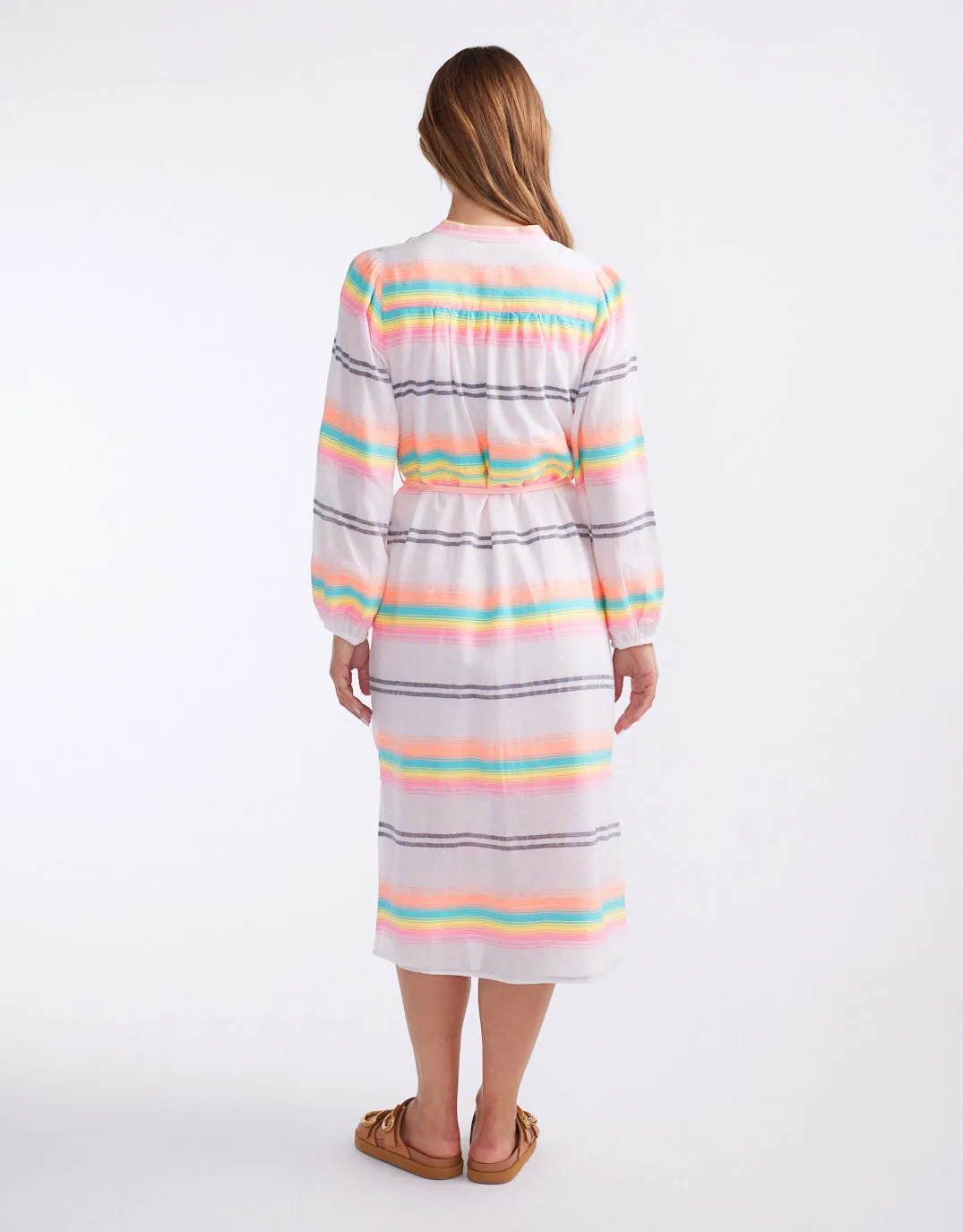 Palm Island Dress - Neon Stripe