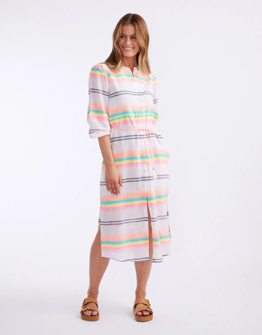 Palm Island Dress - Neon Stripe