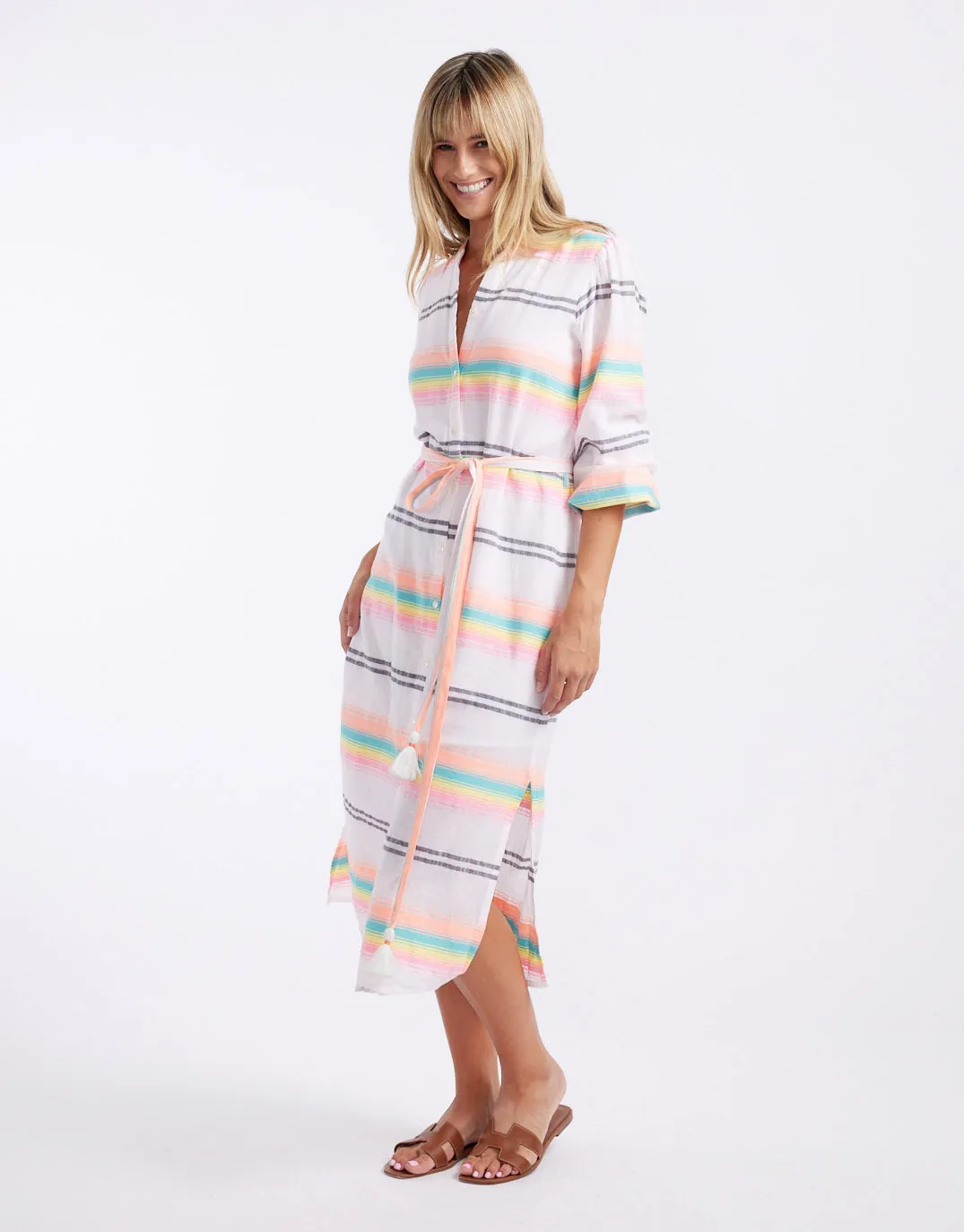 Palm Island Dress - Neon Stripe