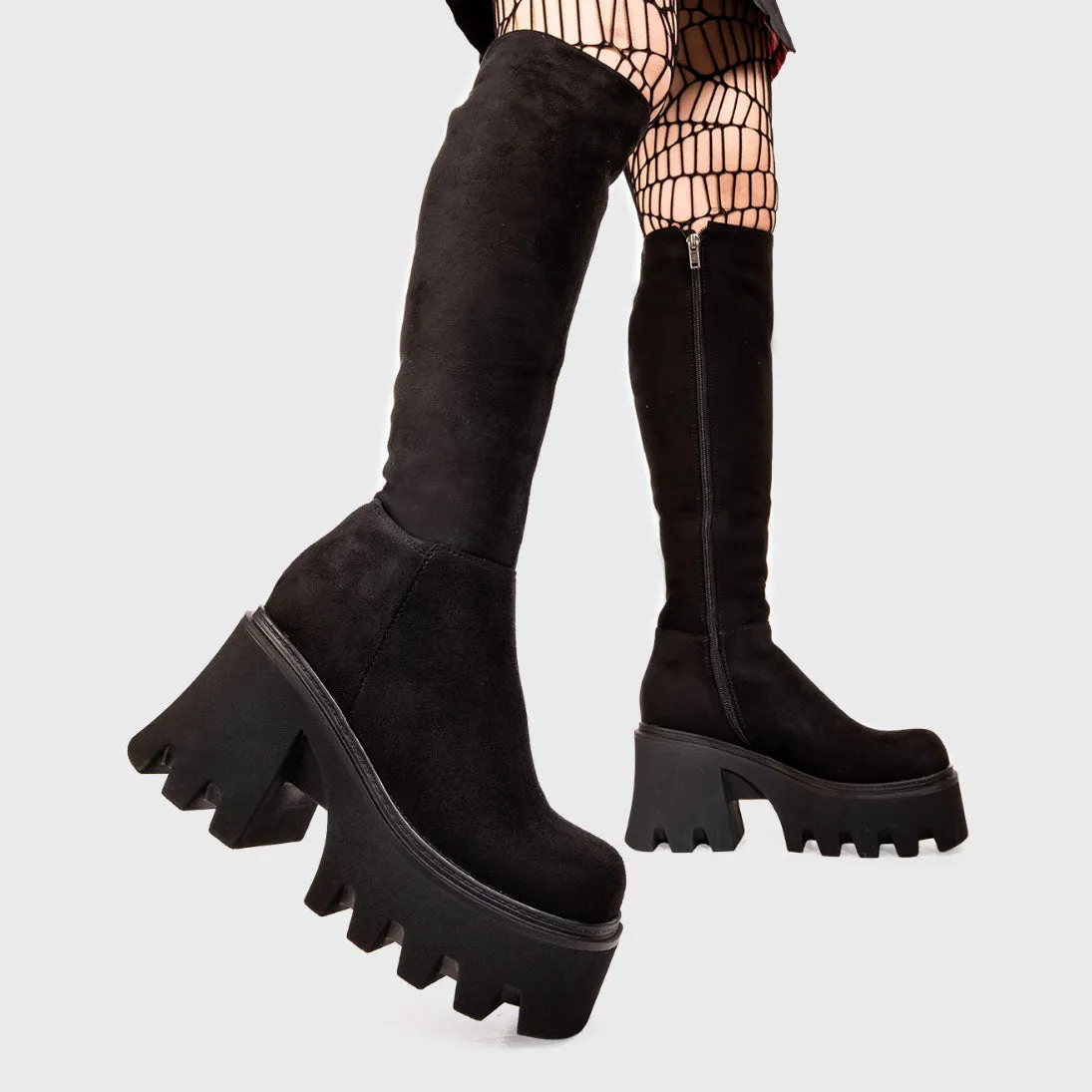 Ready Chunky Platform Knee High Boots