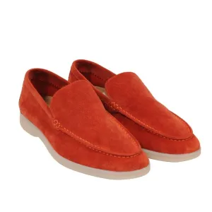 Red Orange Suede Summer Walk Loafers