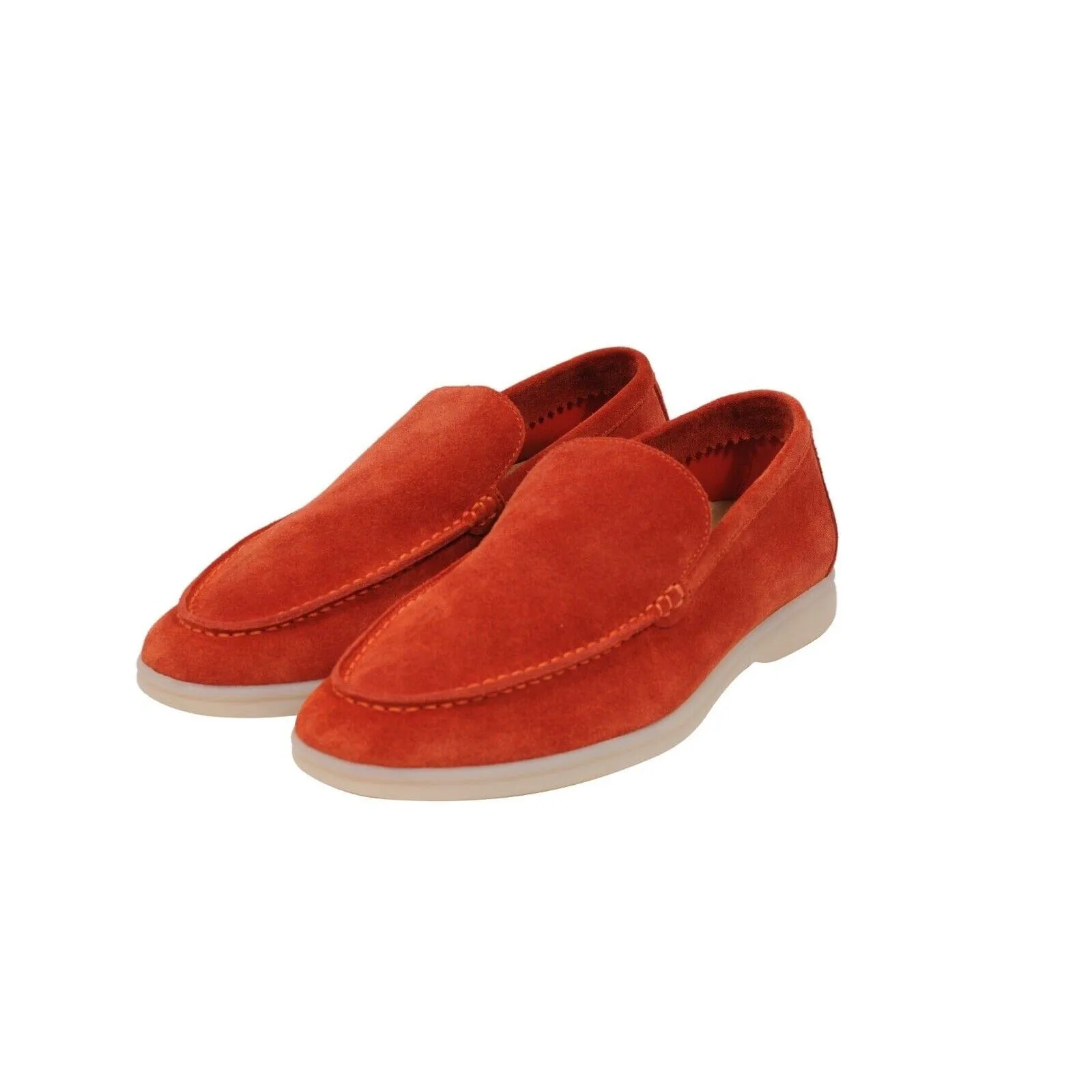 Red Orange Suede Summer Walk Loafers