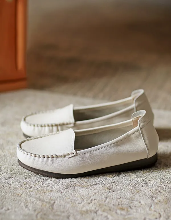 Retro Leather Slip-on Comfy Loafers