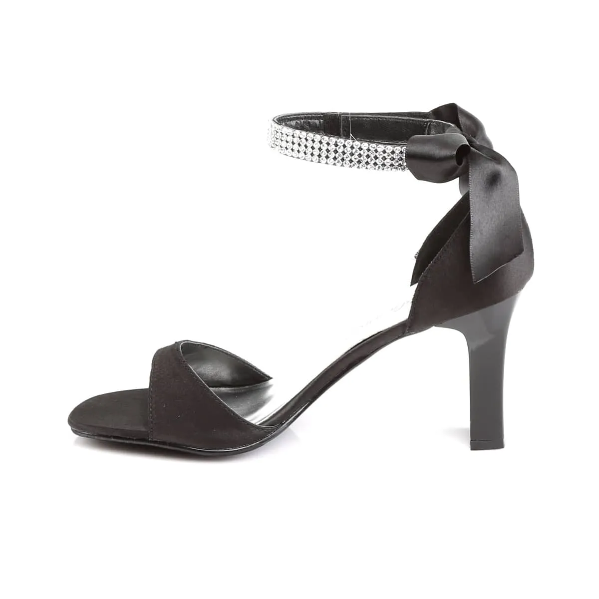 ROMANCE-372 Black Ankle Peep Toe High Heel