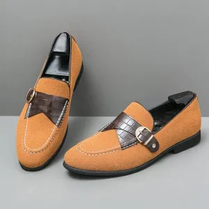 Round Toe Slip-On Formal Loafers - Men Shoes