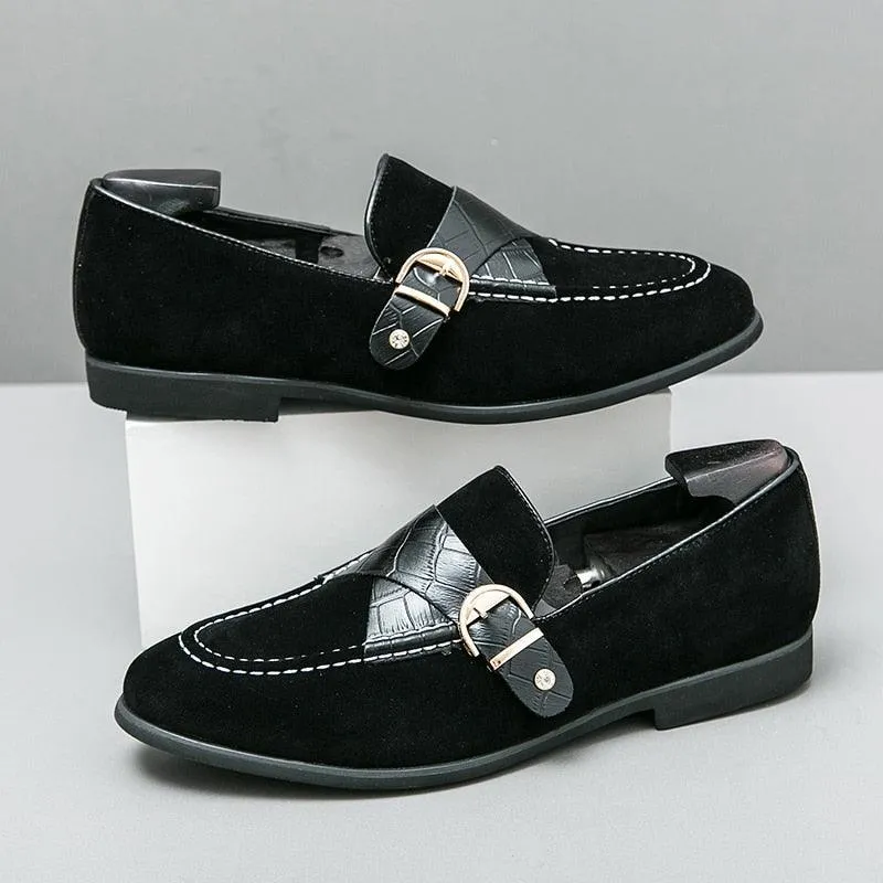 Round Toe Slip-On Formal Loafers - Men Shoes